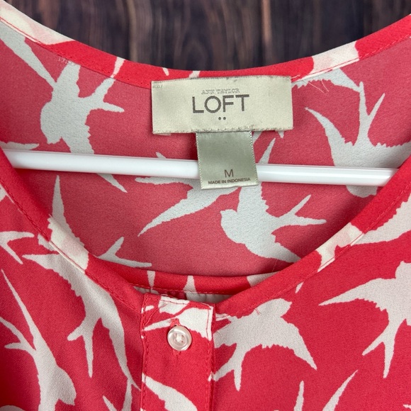 LOFT Pink and White Blouse Elegant Top - Picture 3 of 3